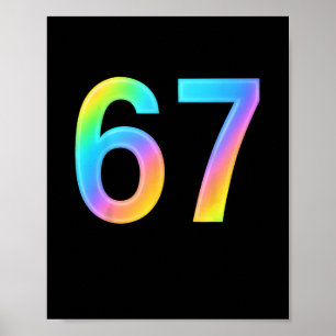 67 Six Seven 6 7 Meme-ontwerp Grappig 6 7 1 Poster