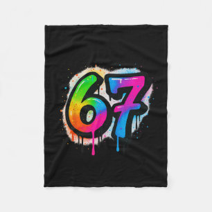 67 Six Seven 6 7 Meme Ontwerp Grappig 6 7 3  Fleece Deken