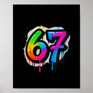67 Six Seven 6 7 Meme Ontwerp Grappig 6 7 3 Poster