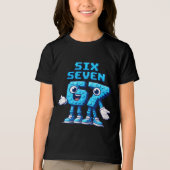 67 Six Seven Blue Retro Pop Culture Tri-Blend Shirt (Voorkant)