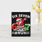 67 Six Seven Bruh Christmas 6 7 Meme  Kaart (Gele Bloem)