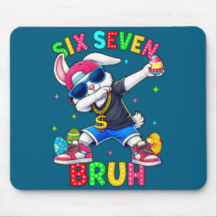 67 Six Seven Bruh Dabbing Konijn Met Sungles Pasen Muismat