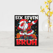 67 Six Seven Bruh Funny Christmas 6 7 Meme Men Wom Kaart (Gele Bloem)