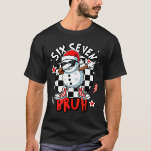 67 Six Seven Bruh Grappige Sneeuwman Kerstmis 6 7 T-shirt