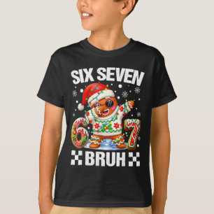 67 Six Seven Bruh Kerstmis 6 7 Meme Grappige Peper T-shirt