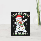 67 Six Seven Bruh Meme Funny Dabbing Snowman Chris Kaart (Voorkant)