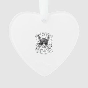 67 Six Seven Bruh Mignon Visage de Lapin avec Lune