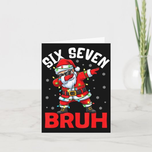 67 Six Seven Burh Funny Christmas 6 7 Meme Men Wom Kaart (Voorkant)