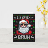 67 Six Seven Burh Funny Christmas 6 7 Meme Men Wom Kaart (Gele Bloem)