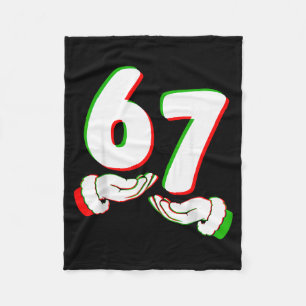 67 Six Seven Burh Grappige Kerstmis 6 7 Meme Manne Fleece Deken