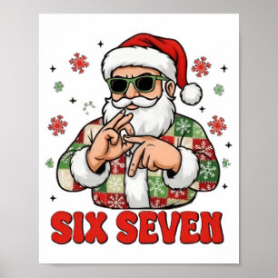 67 Six Seven Burh Grappige Kerstmis 6 7 Meme Manne Poster