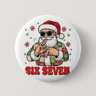 67 Six Seven Burh Grappige Kerstmis 6 7 Meme Manne Ronde Button 5,7 Cm