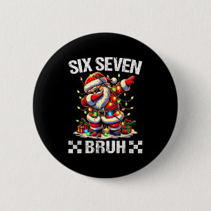 67 Six Seven Burh Grappige Kerstmis 6 7 Meme Manne Ronde Button 5,7 Cm