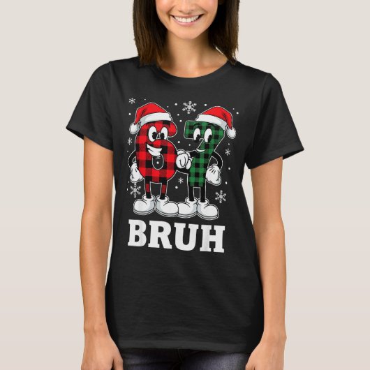 67 Six Seven Christmas Bruh Funny Italian Brainrot T-shirt (Voorkant)