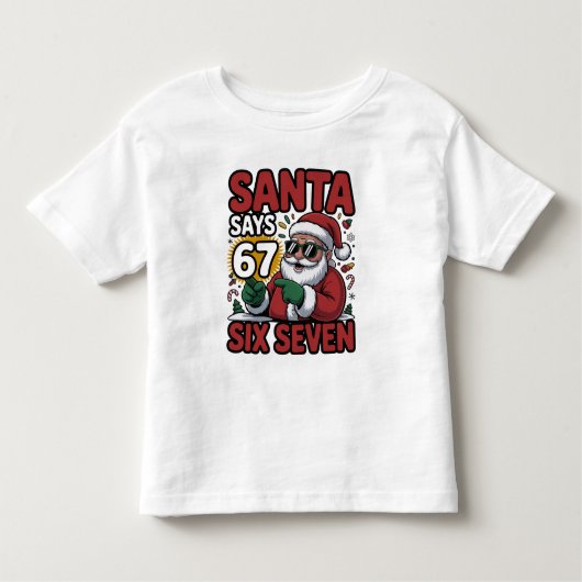 67 Six Seven Funny Christmas Santa Meme Kinder Shirts (Voorkant)