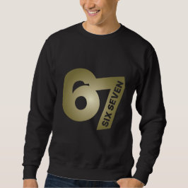 67 Six Seven Gold Typography Black  Trui