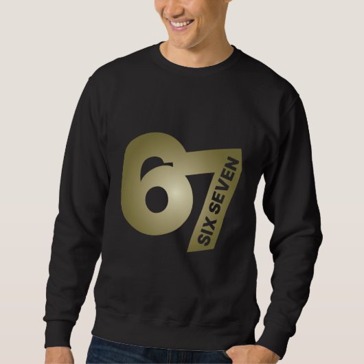 67 Six Seven Gold Typography Black Trui (Voorkant)