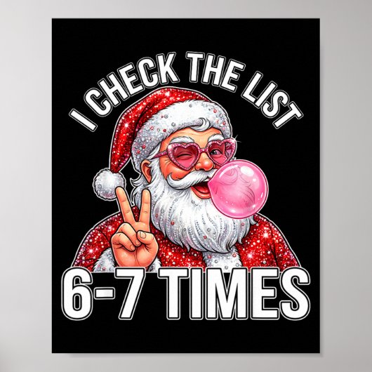 67 Six Seven Grappig Kerstmis 6 7 Kerstman Meme Ma Poster (Voorkant)
