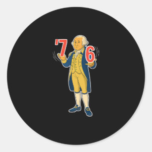 67 Six Seven Grappige George Washington Meme Ronde Sticker