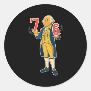 67 Six Seven Grappige George Washington Meme T-shi Ronde Sticker