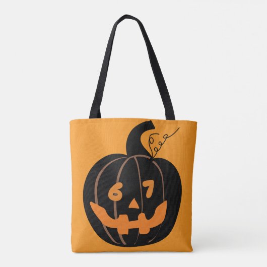  67 Six Seven Halloween Tote for Students Teachers Draagtas (Achterkant)