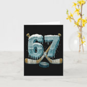 67 Six Seven Hockey Drip Number Funny 6 7 Meme  Kaart (Gele Bloem)