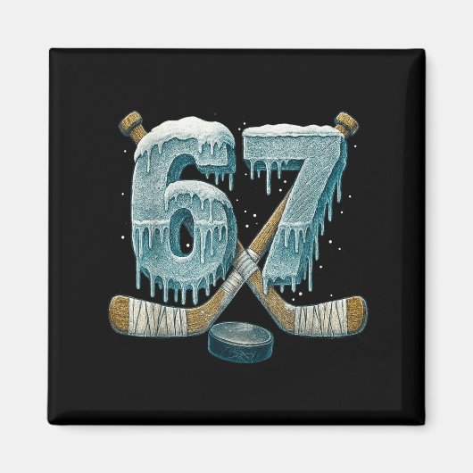 67 Six Seven Hockey Drip Number Funny 6 7 Meme  Magneet (Voorkant)