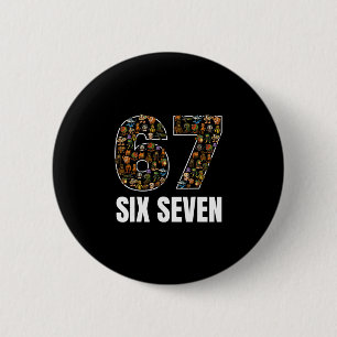 67 Six Seven Italiaanse Brainrot Gen Alpha Slang M Ronde Button 5,7 Cm