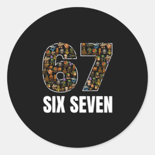 67 Six Seven Italiaanse Brainrot Gen Alpha Slang M Ronde Sticker