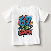 67 Six Seven Kleurrijk Pop Art Grafisch T-shirt vo