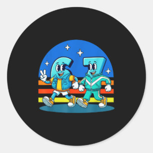 67 Six Seven Leuke Meme Grappig Ontwerp Kinderen S Ronde Sticker
