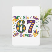 67 Six Seven Mardi-Gras Black History 2026 Feestdagenkaart (Staand voorkant)