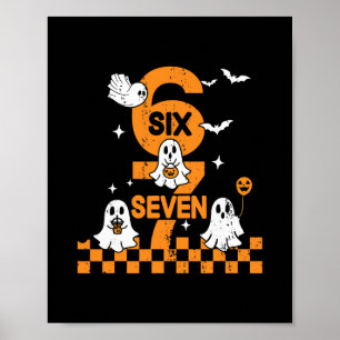 67 Six Seven Meme 6 7 Koppel Passende Halloween Co Poster