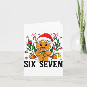 67 Six Seven Meme Grappig Xmas Gemberkoek Hand Geb Kaart