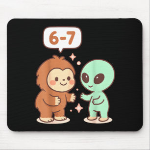 67 Six Seven Meme Grappige Bigfoot Alien Sasquatch Muismat