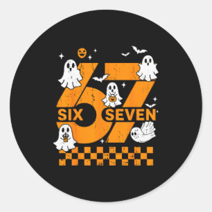 67 Six Seven Meme Leuk 6 7 Koppel Passende Hallowe Ronde Sticker