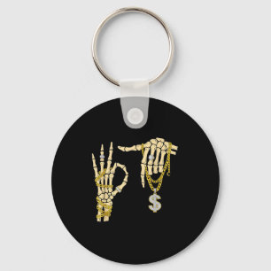 67 Six Seven Meme Nieuwigheid Skelet Hand Bling Ch Sleutelhanger