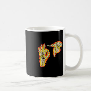 67 Six Seven Meme Skelet Vuur Vintage Rock Feest Koffiemok