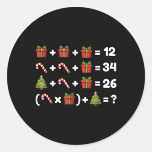 67 Six Seven Meme Wiskunde Kerst Vergelijking Logi Ronde Sticker
