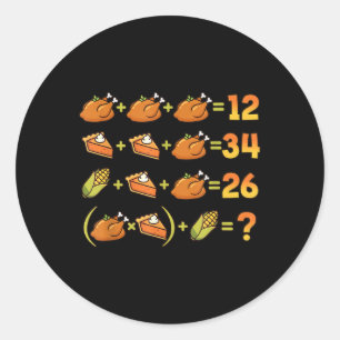 67 Six Seven Meme Wiskunde Thanksgiving Vergelijki Ronde Sticker