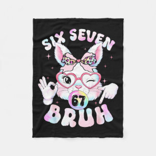 67 Six Seven Pasen Dag Bruh Konijn Gezicht Pasen M Fleece Deken