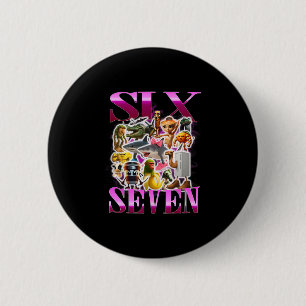 67 Six Seven Verjaardagsmeme Viraal Italiaans Brai Ronde Button 5,7 Cm