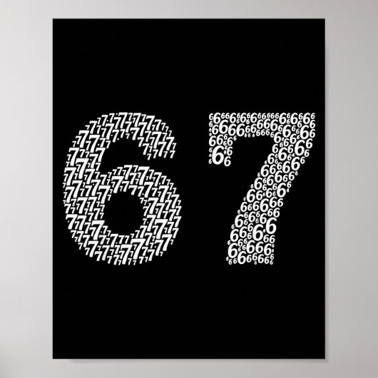 67 Sixty Seven Halloween Costume Design Funny 6 7 Poster (Voorkant)