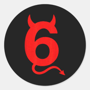 67 Sixty Seven Halloween Kostuum Duivel Grappig 6 Ronde Sticker