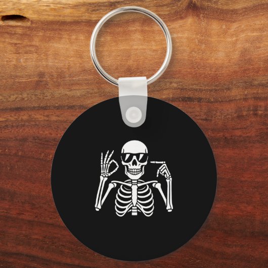 67 Skeleton Funny Six Seven Gen Alpha Halloween Me Sleutelhanger (Voorkant)