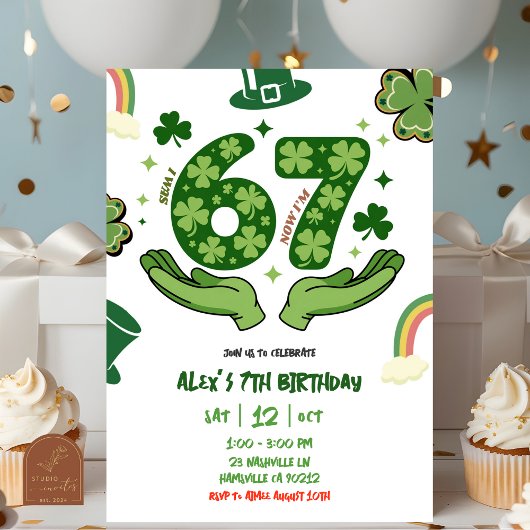 67 St Patrick Birthday Invitation Kaart