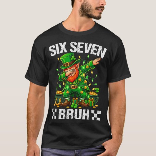 67 St Patricks Funny Six Seven Meme Leprechaun Boy T-shirt (Voorkant)