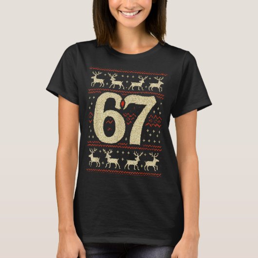 67 Sweat de Noël Laid 6 7 Mème Six Sept Maçon (Devant)