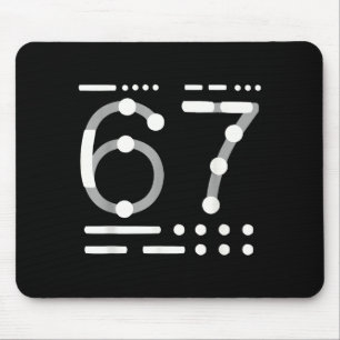 67 T-shirt, Morse Code 67 Kid Meme Zes Zeven Grafi Muismat