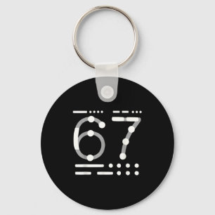 67 T-shirt, Morse Code 67 Kid Meme Zes Zeven Grafi Sleutelhanger